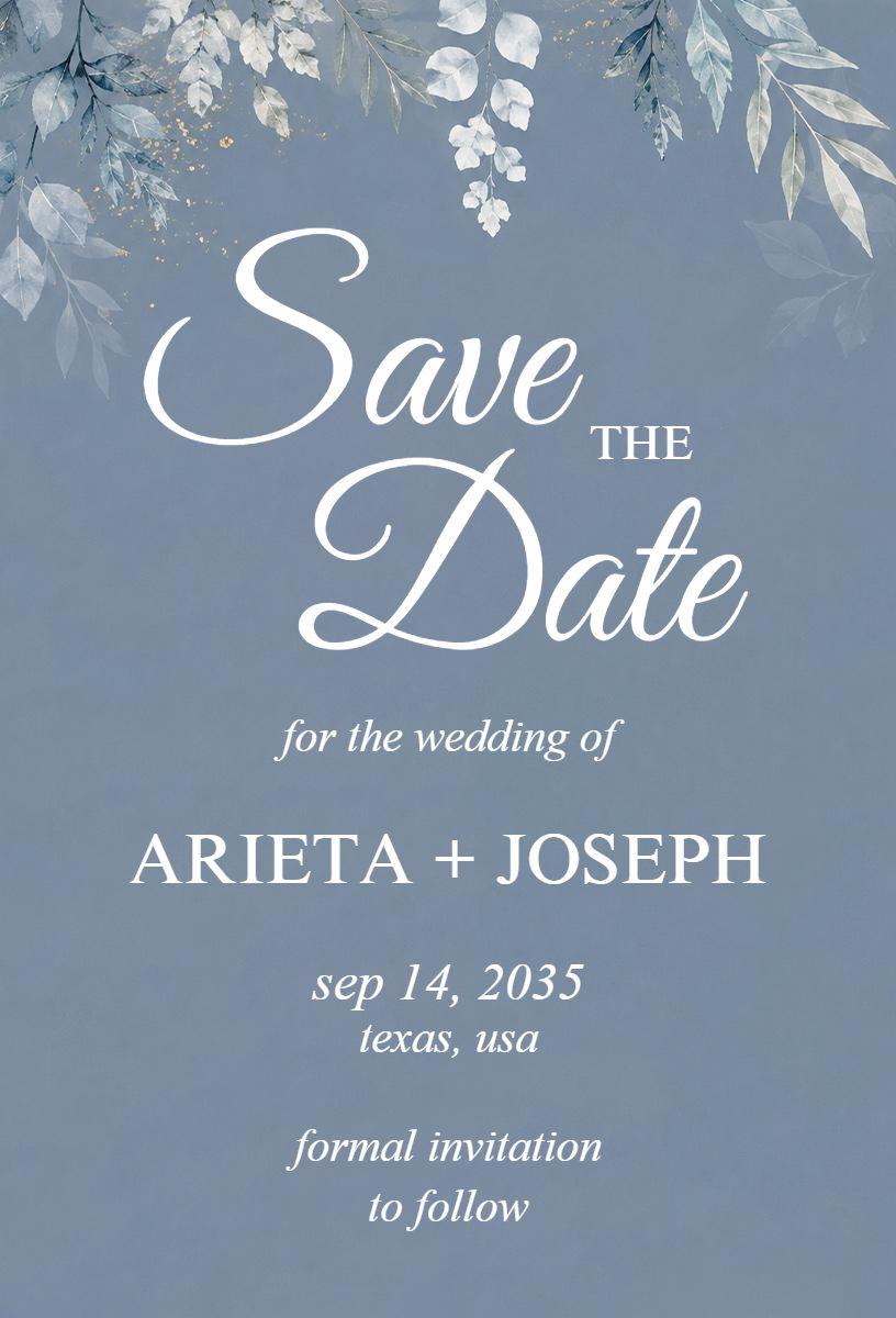 Sophisticated Floral Save The Date Wedding Invitation Template