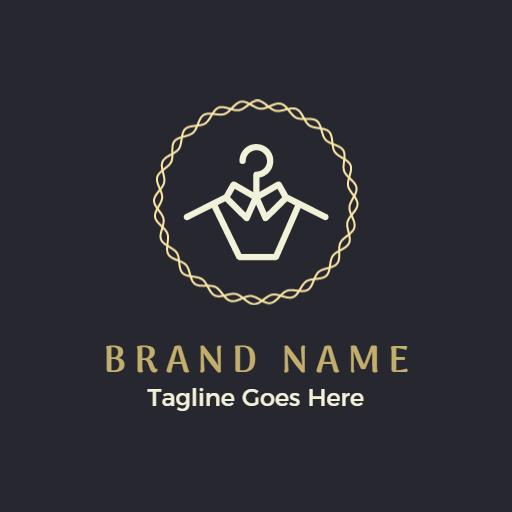 Sophisticated Gold and Black Clothing Brand Logo Template