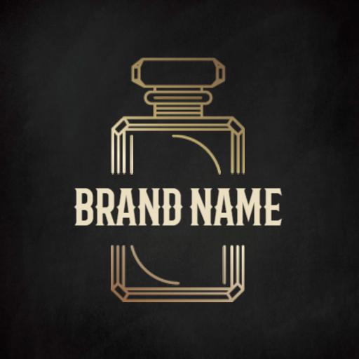 Sophisticated Gold Perfume Bottle for Luxury Branding Logo Template