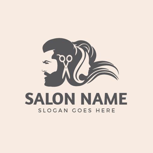 Sophisticated Hair Design with Scissors and Hair Logo Template