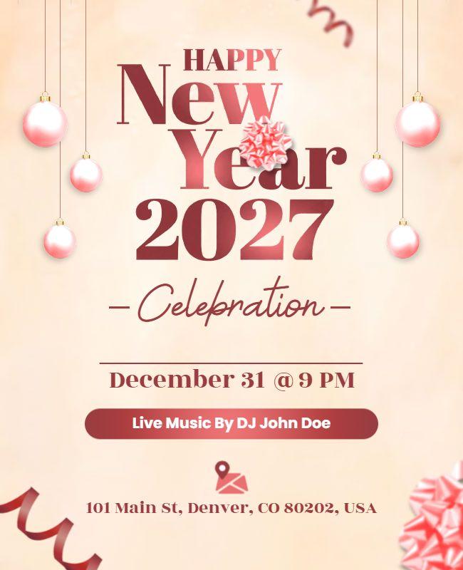 Sophisticated New Year 2027 Festivity Flyer Template