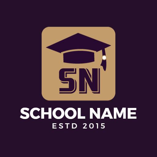 Sophisticated Purple Design Featuring Graduation Cap for Education Logo Template