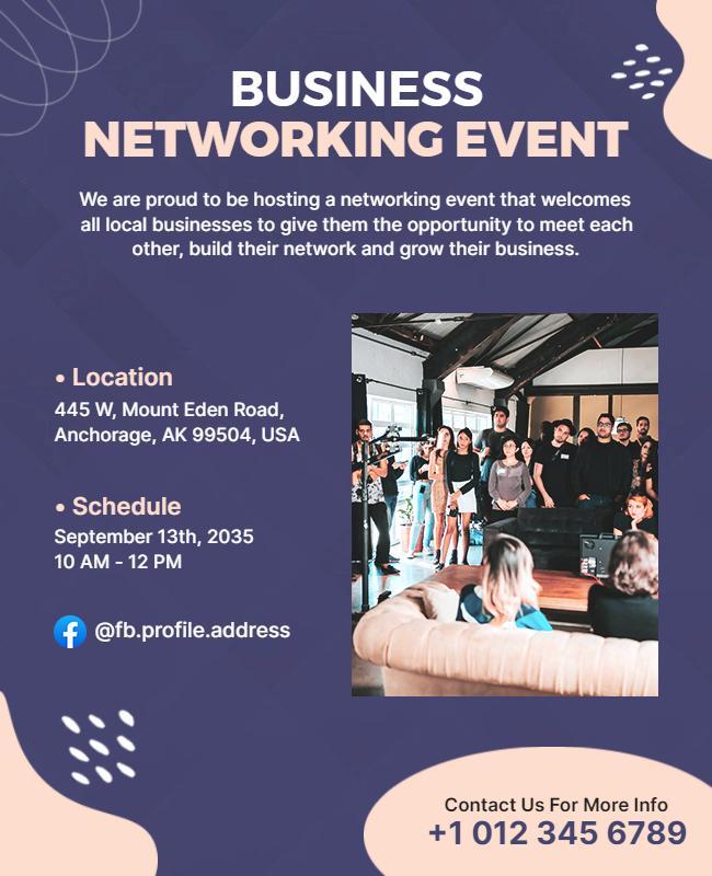 Sophisticated Soft Color Business Networking Event Poster Template