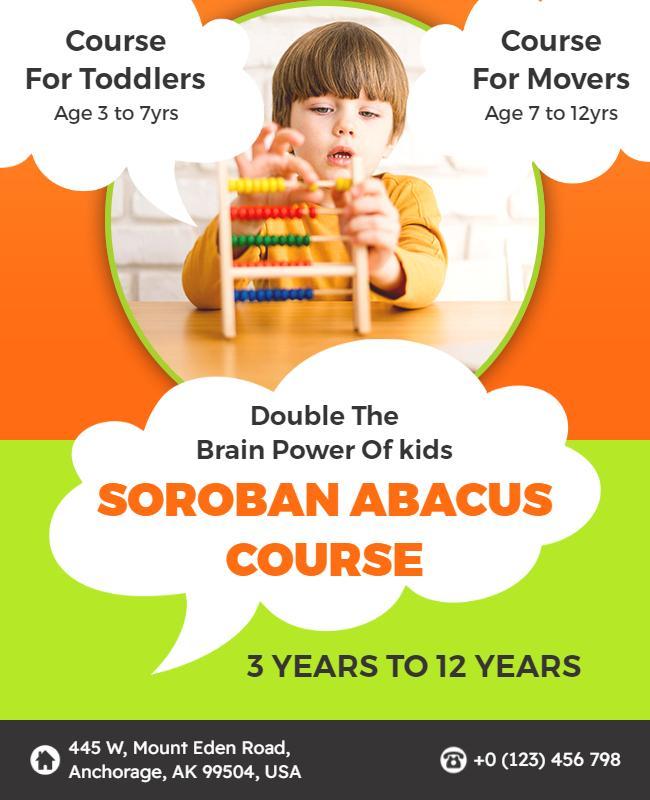 Soroban Abacus Course for Kids Flyer Template