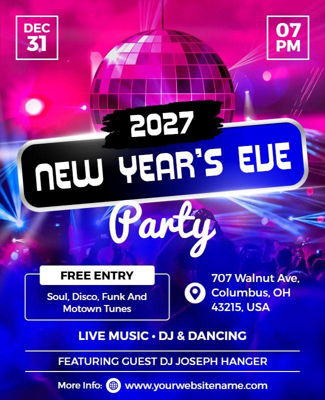 Soul Disco 2027 New Year Bash Flyer Template