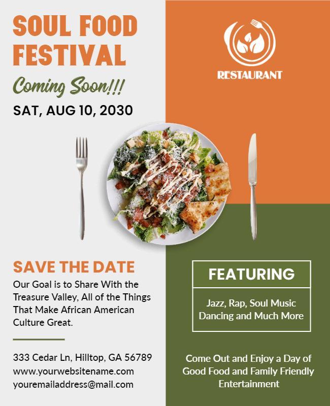 Soul Food Festival Cultural Event Flyer Template