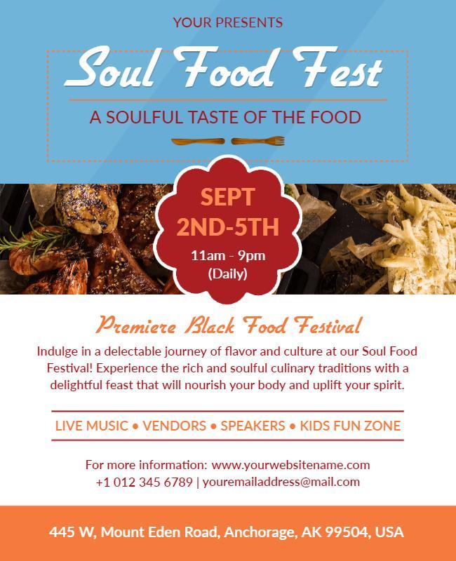 Soul Food Festival Event Flyer Template