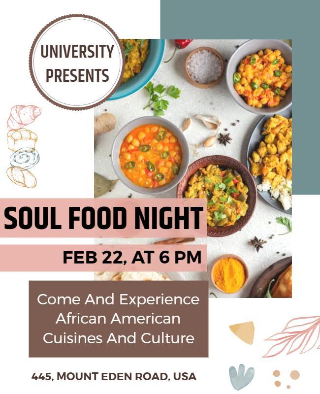 Soul Food Night Cultural Experience Flyer Template