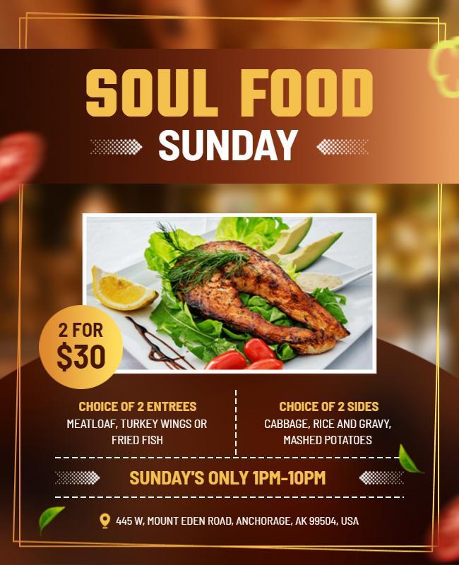 Soul Food Sunday Special Flyer Template