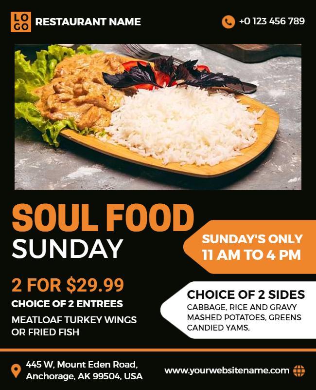 Soul Food Sunday Special Restaurant Flyer Template