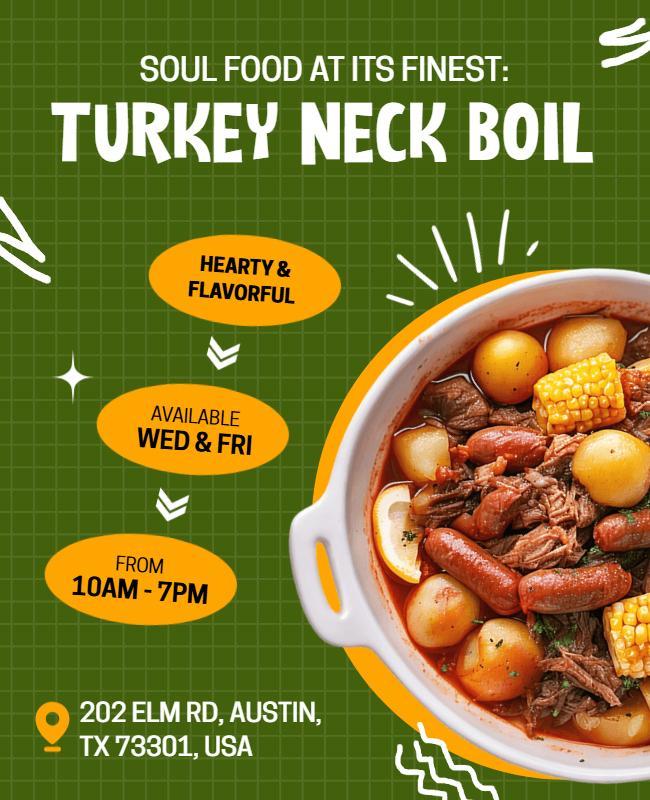 Soul Food Turkey Neck Boil Flyer Template