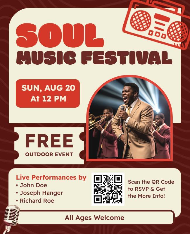 Soul Music Festival Outdoor Event Flyer Template