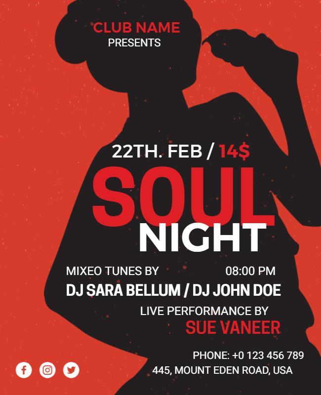 Soul Night Music Event Flyer Template