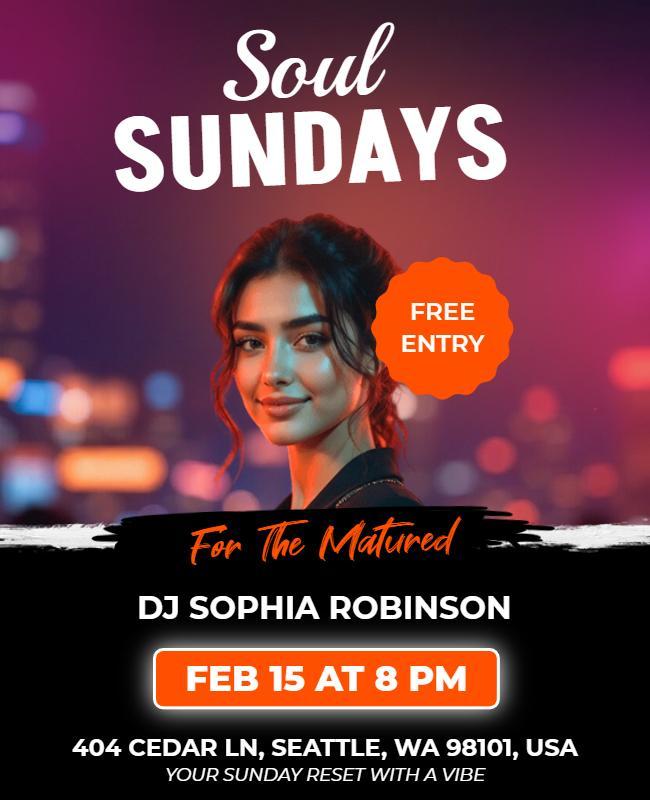 Soulful Sundays DJ Event Flyer Template
