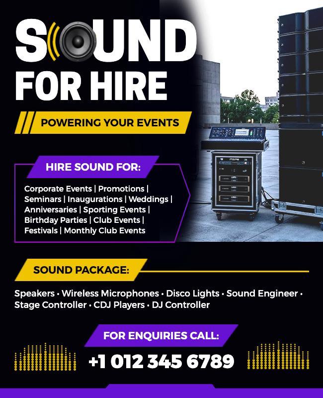 Sound for Hire Flyer Template