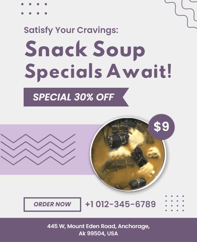 Soup Snack Specials Promotional Flyer Template