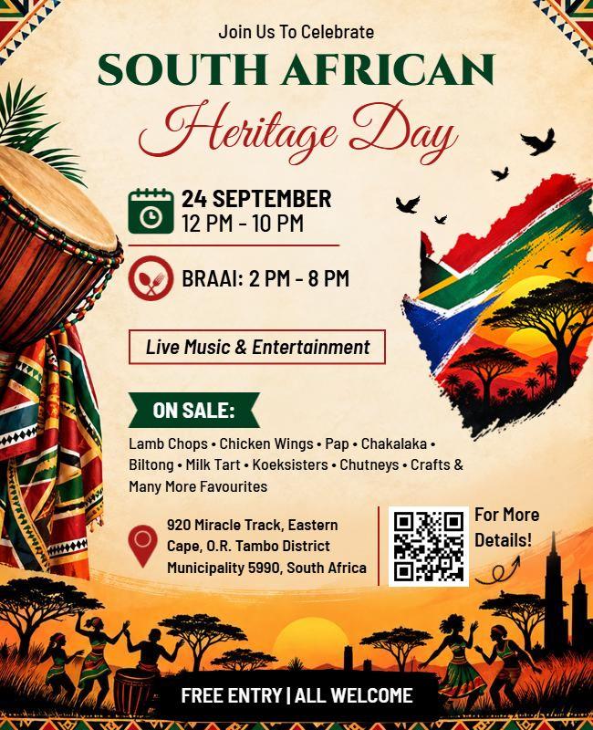 South African Heritage Day Celebration Flyers Template