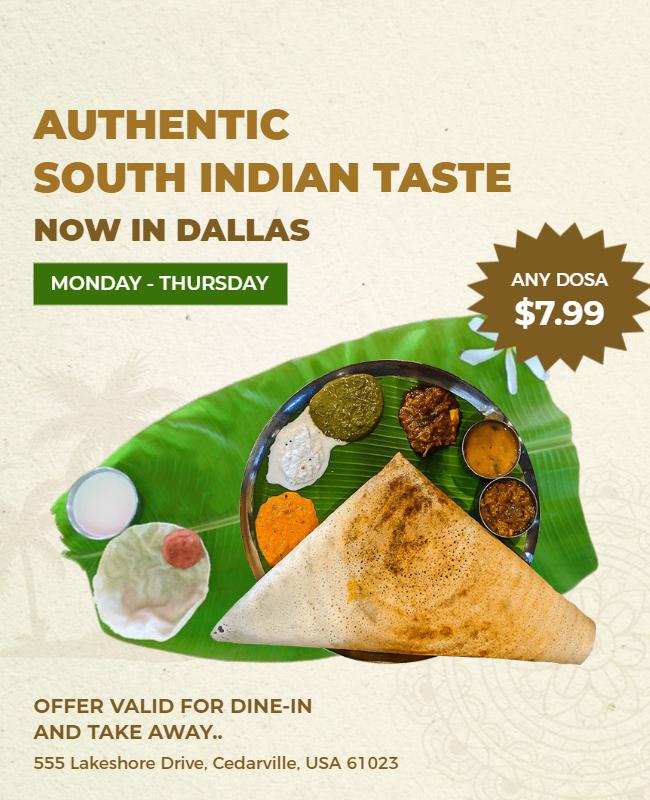 South Indian Cuisine Promotion Flyer Template