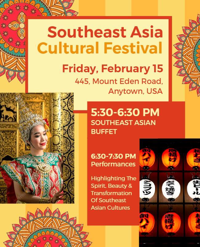 Southeast Asia Cultural Festival Celebration Flyer Template