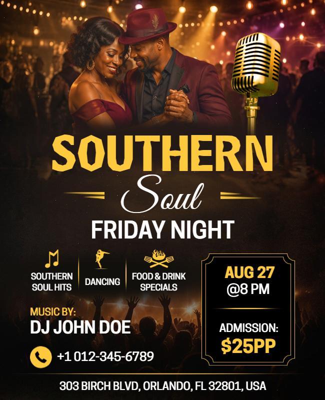 Southern Soul Music Friday Night Event Flyer Template