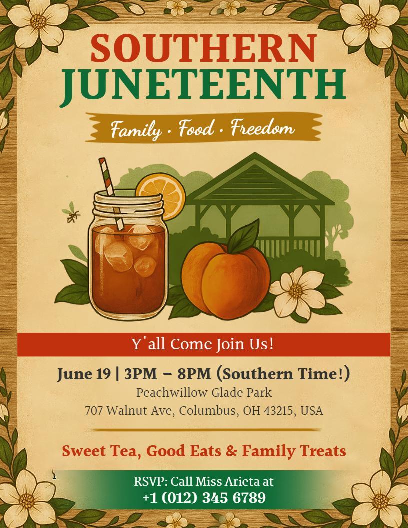 Southern Style Juneteenth Celebration Flyer Template