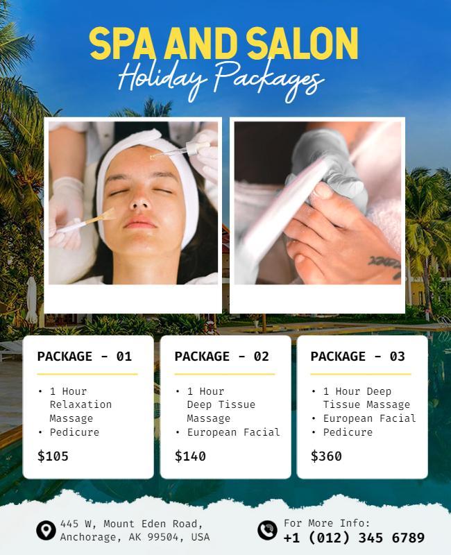 Spa and Salon Holiday Packages Flyer Template