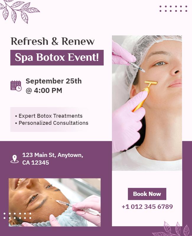 Spa Botox Event Promotional Flyer Template