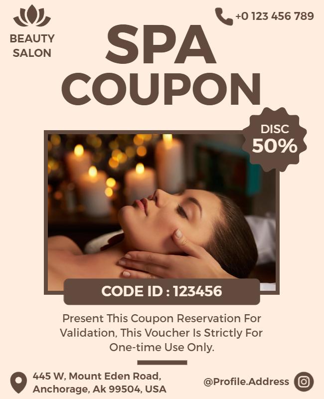 Spa Discount Coupon Promotional Flyer Template