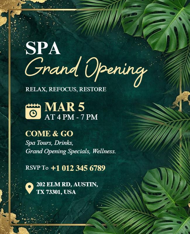 Spa Grand Opening Event Poster Template