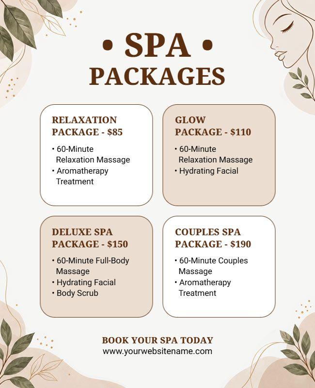 Spa Packages Promotional Flyer Template