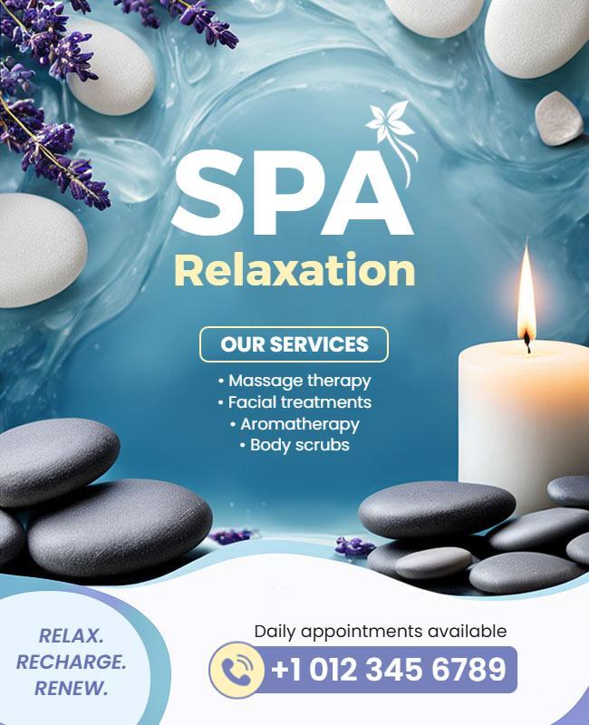 Spa Relaxation Services Promotional Flyer Template