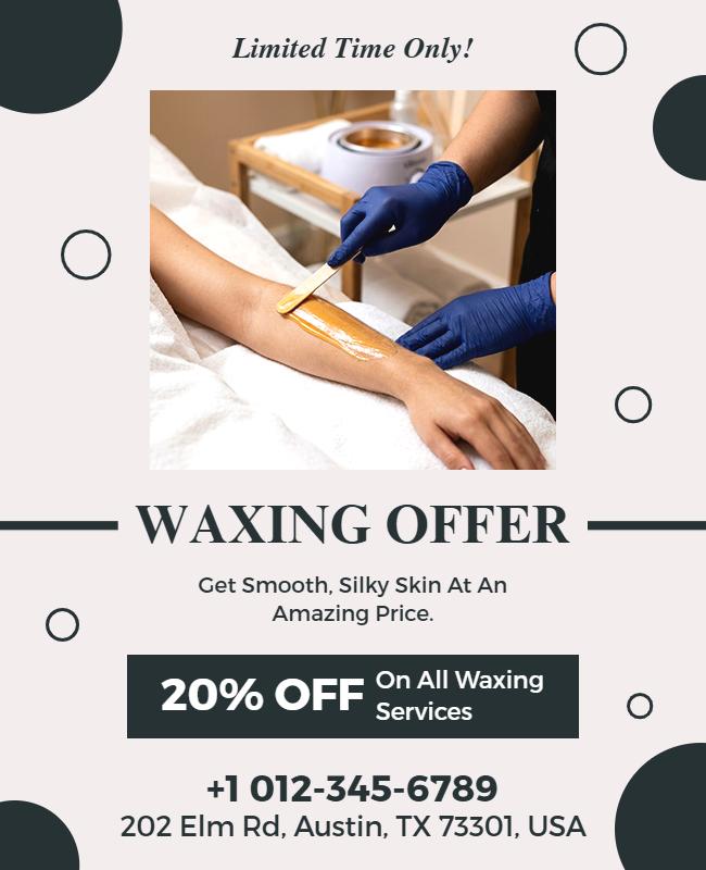 Spa Waxing Services Special Offer Poster Template