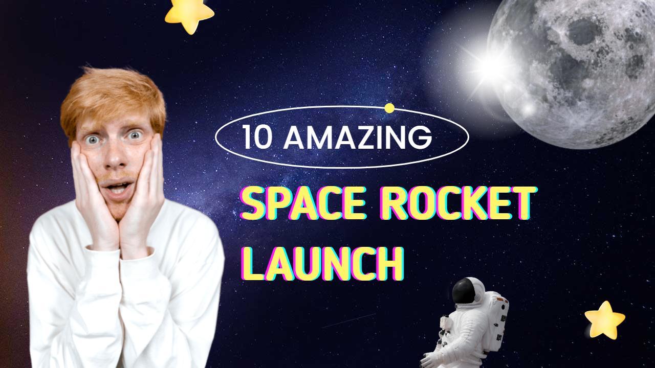 Space Rocket Launch Excitement Trending YouTube Thumbnail Template