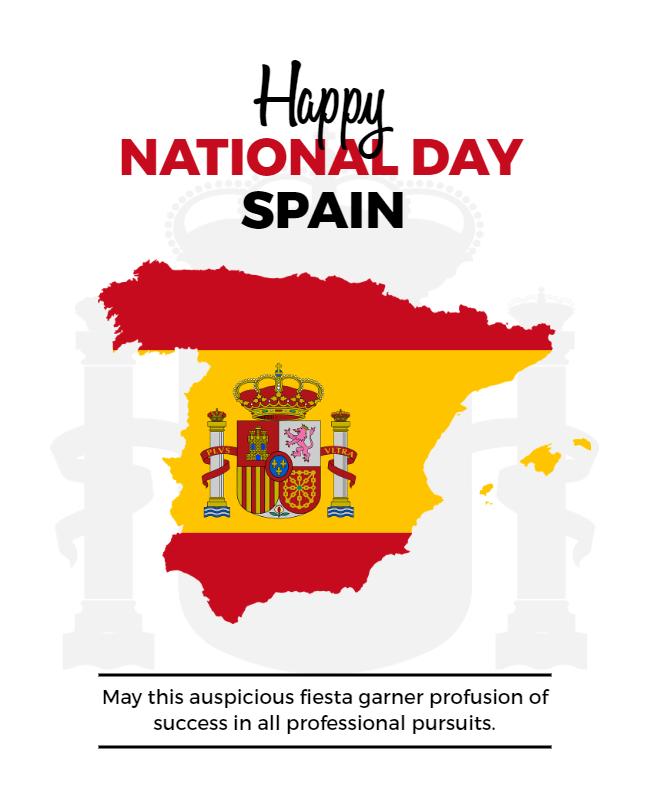 Spain National Day Celebration Flyer Template