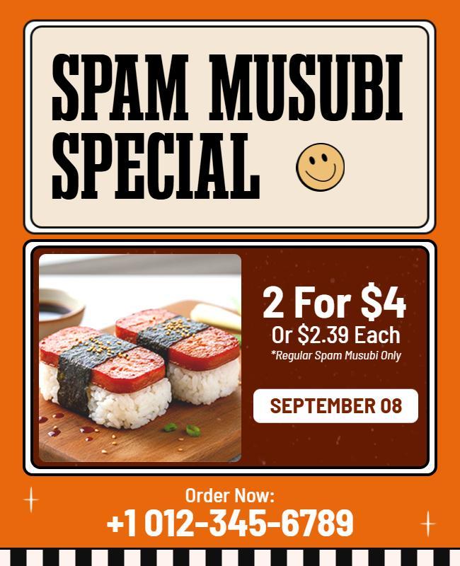 Spam Musubi Special Promotion Flyer Template