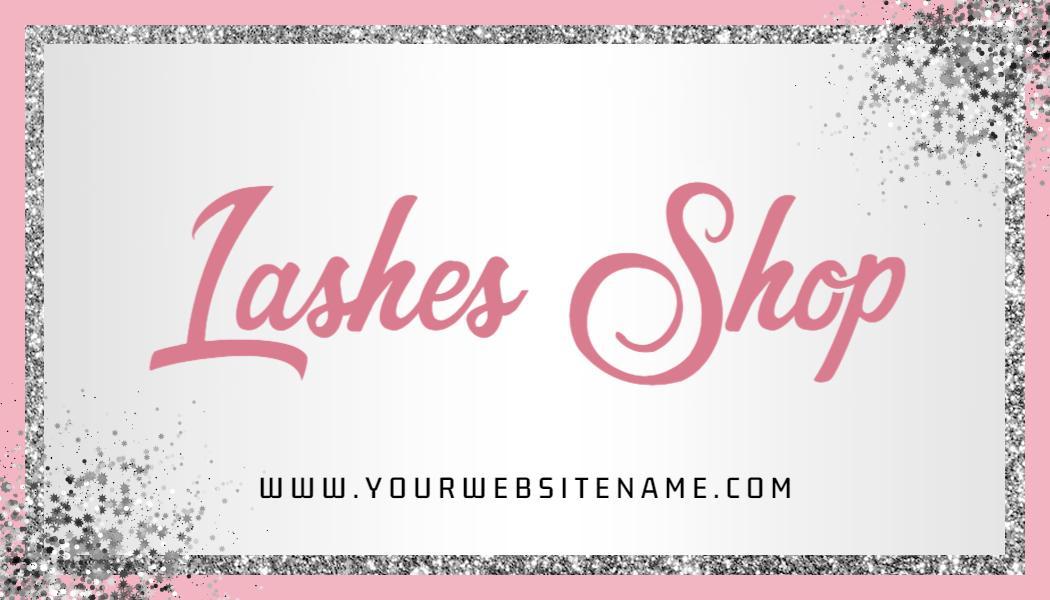 Sparkling Pink Glamorous Lashes Shop Business Card Template