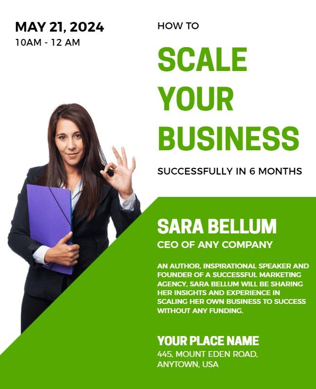 Modern Green Business Growth Workshop Flyer Template