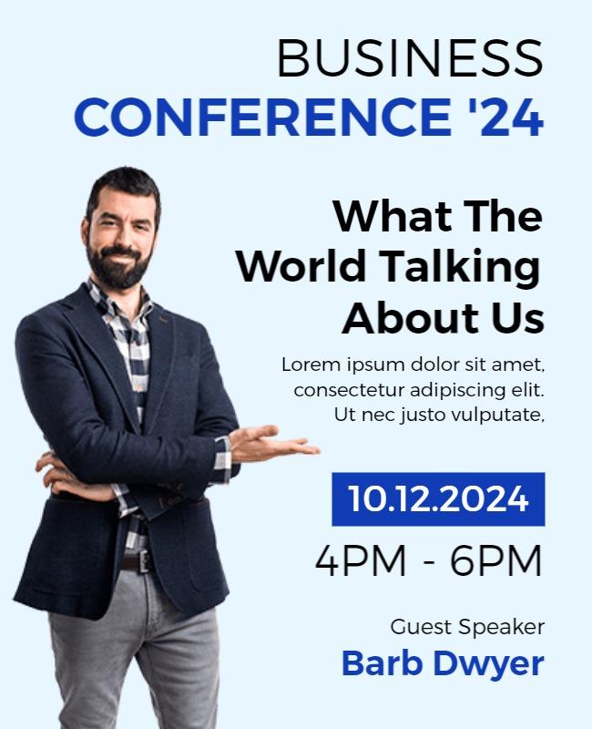 Simple Blue Business Conference Flyer Template