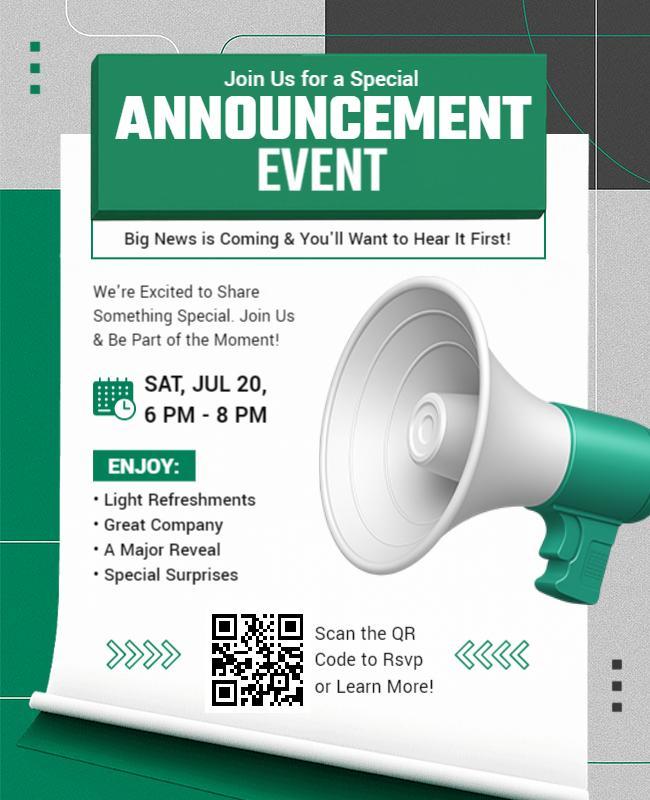 Special Announcement Event Invitation Flyer Template