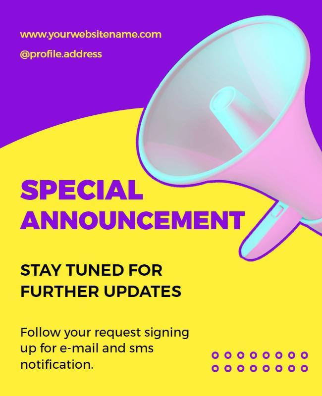 Special Announcement Notification Flyer Template