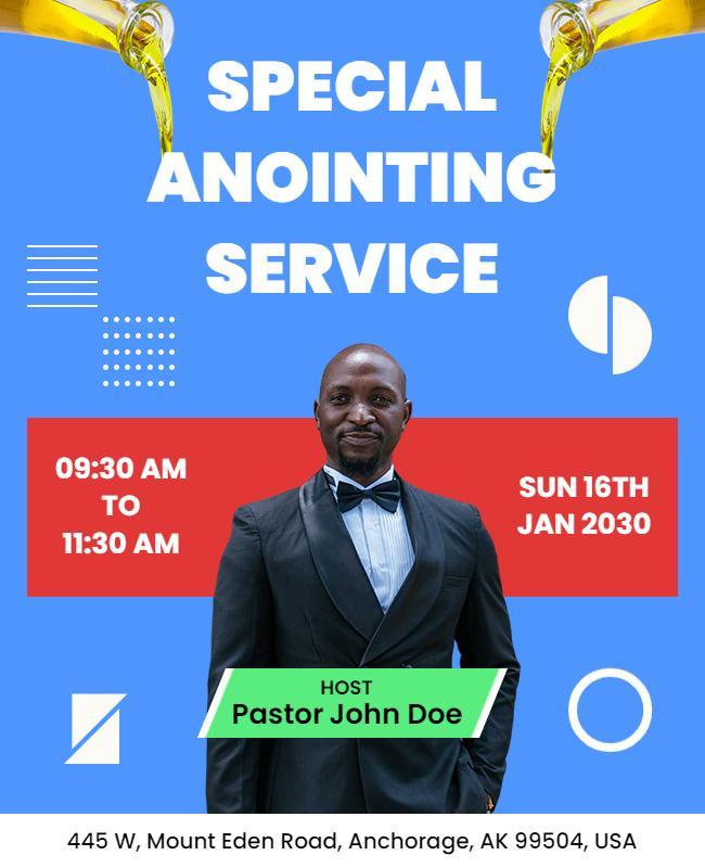 Special Anointing Church Service Flyer Template