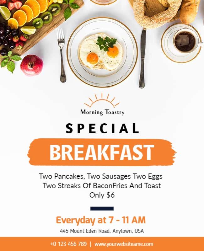 Special Breakfast Offer Promotional Flyer Template