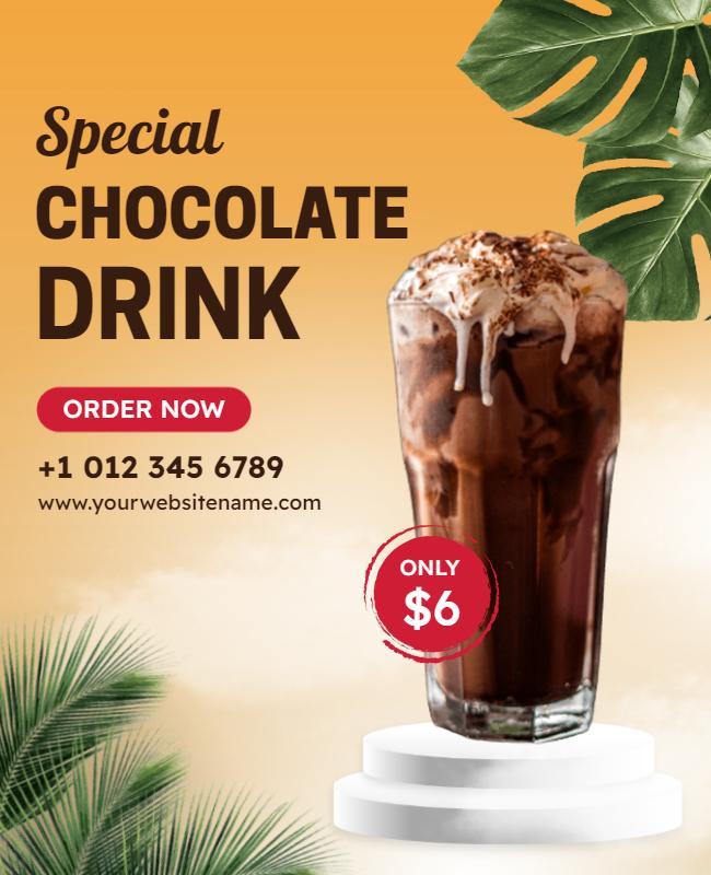 Special Chocolate Beverage Promotion Flyer Template