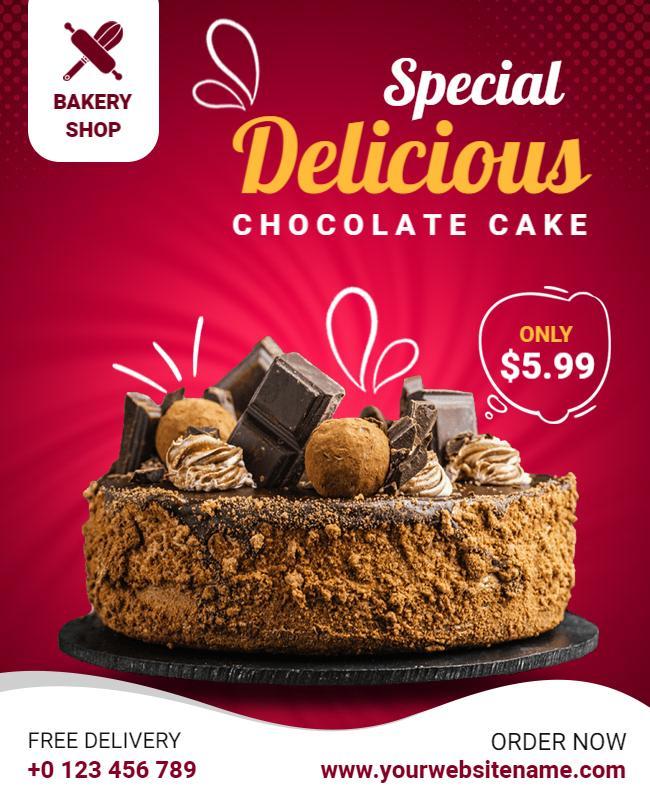 Special Chocolate Cake Promotion Flyer Template