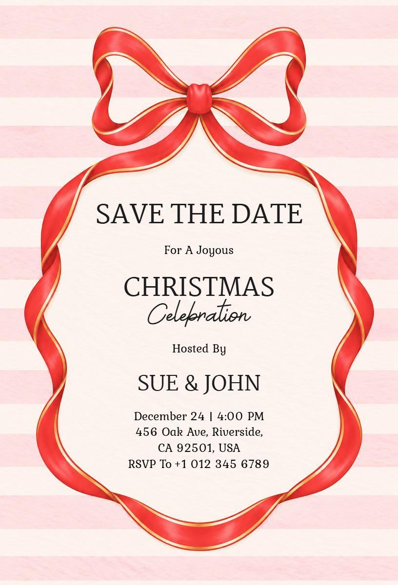 Special Christmas Celebration Save the Date Invitation Template
