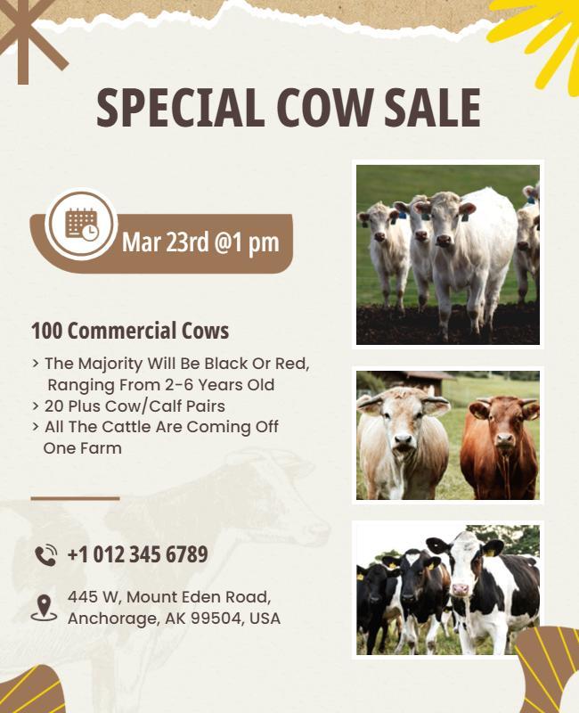 Special Cow Sale Event Flyer Template