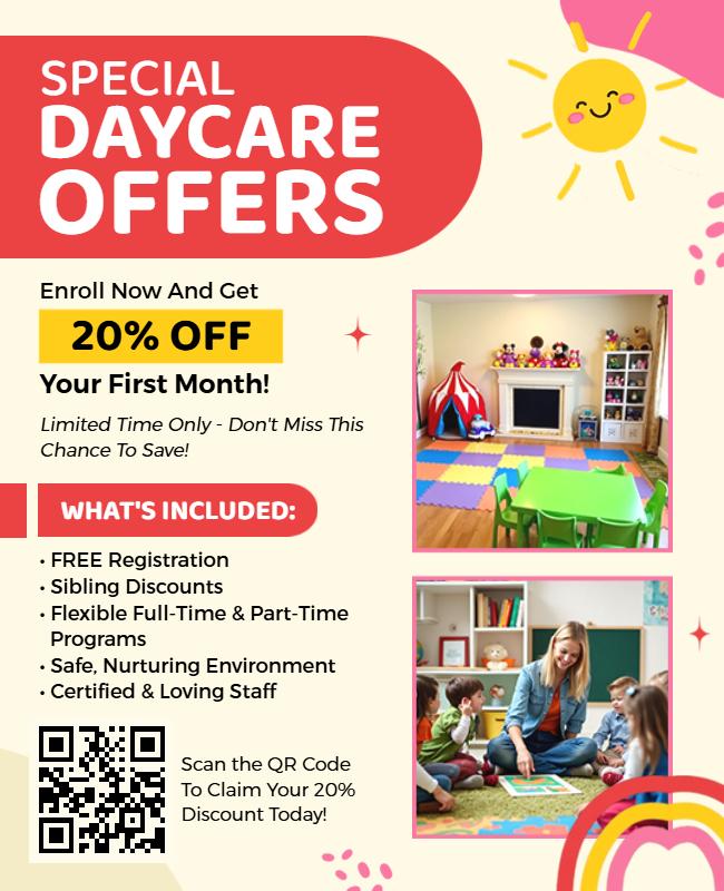 Special Daycare Offers Discount Flyer Template