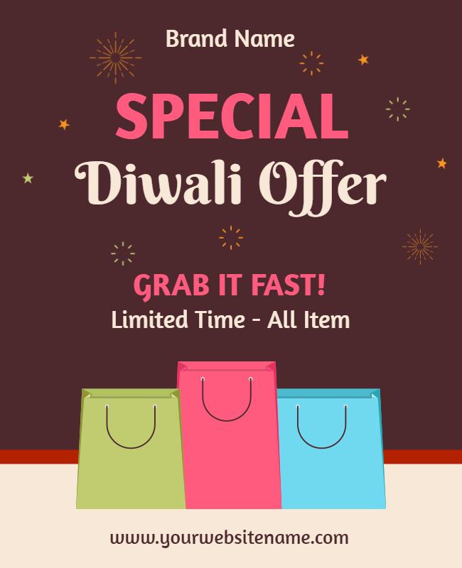 Special Diwali Offer Shopping Flyer Template