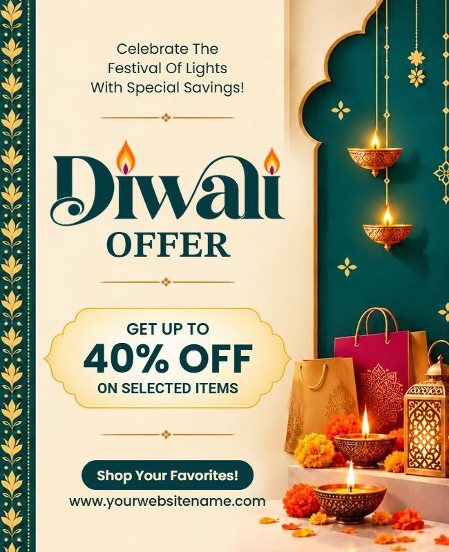 Special Diwali Offers Shopping Flyer Template