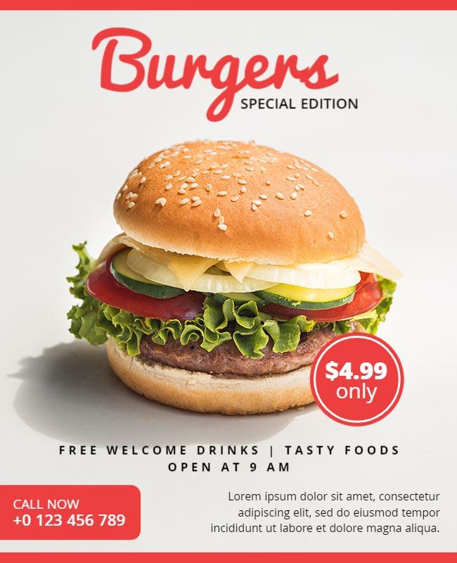 Special Edition Burger Promotion Flyer Template